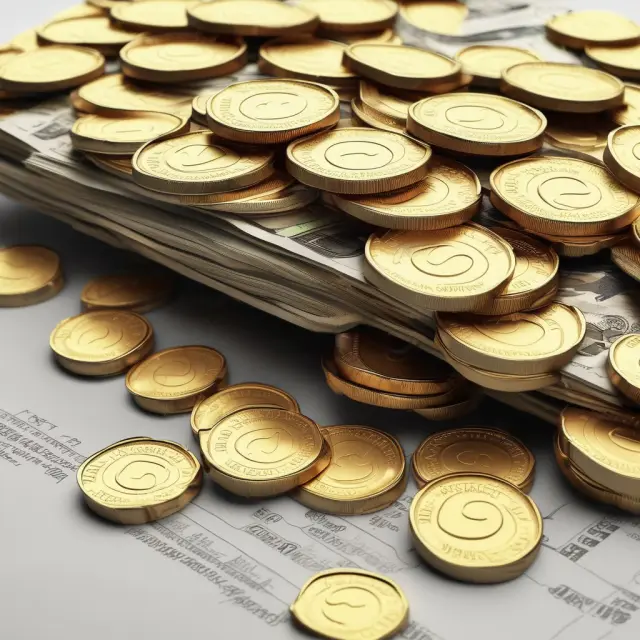 Golden coins representing net income flowing into a cash flow statement under Operating Activities section