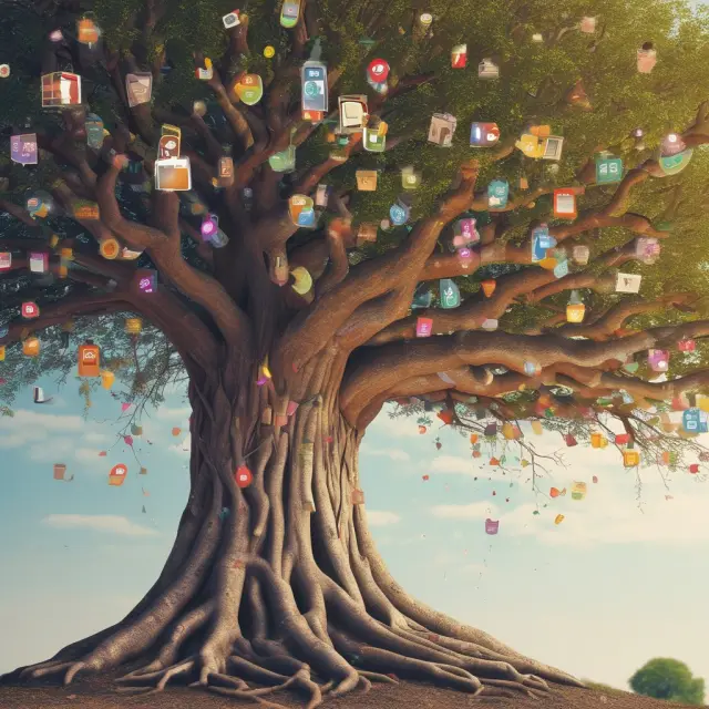 A tree with various industries as branches offering fruitful financial solutions from industry-specific business banks
