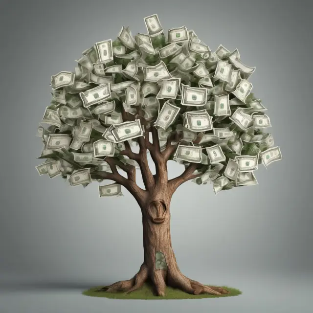 A tree representing business banking with branches for financing, cash management, fraud protection, and services like loans, payroll, and ACH