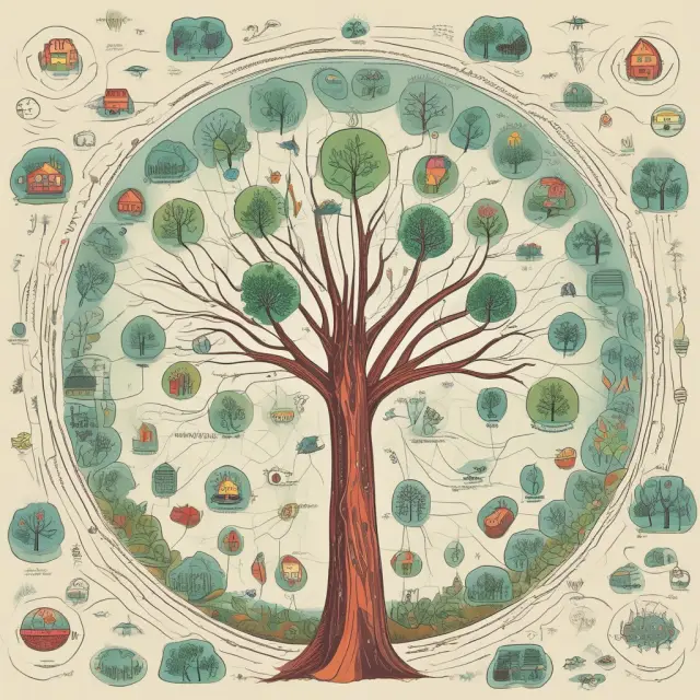 Organizations collaborating and competing, forming a dynamic business ecosystem