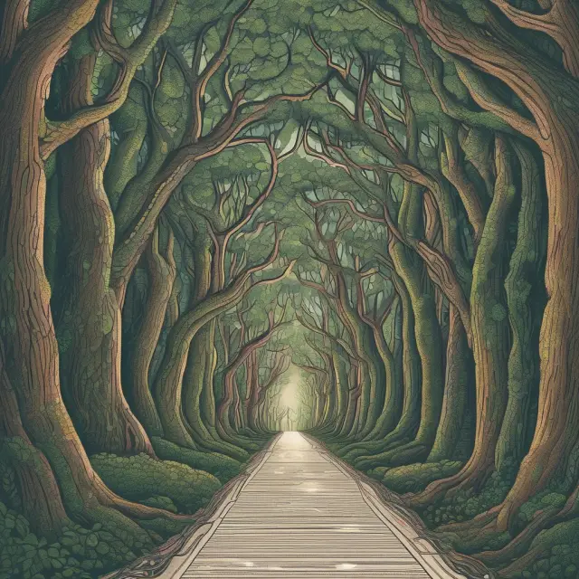 A lush forest of businesses growing together, illustrating the advantages of collaboration and partnership within a business ecosystem