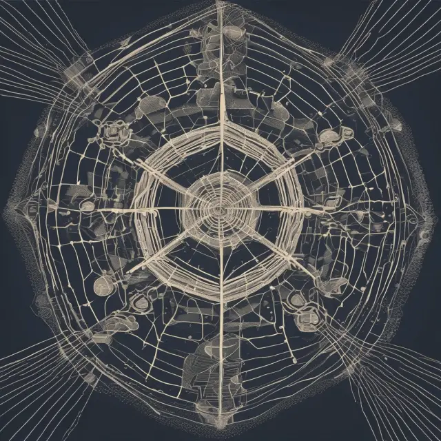 A vivid depiction of businesses interacting as part of a complex business ecosystem
