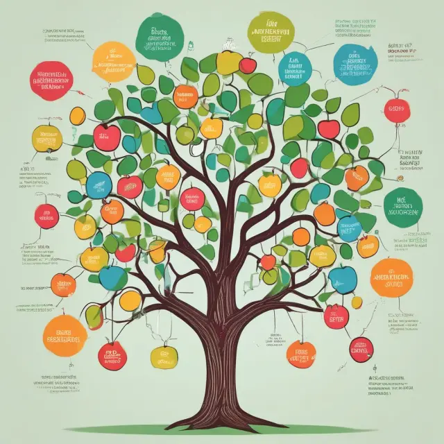Image: A flourishing tree with CSR-labeled fruit providing sustenance to various stakeholders in a thriving business ecosystem