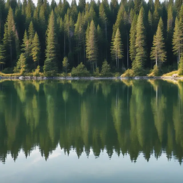 An image of a serene lake symbolizing transparency in business ethics, surrounded by tall, green trees representing transparent practices.