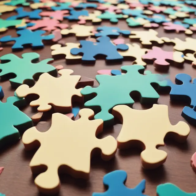 An intricate puzzle showcasing the interplay of Initial Public Offerings (IPOs), strategic acquisitions, and Management Buyouts (MBOs) as the pieces representing various business exit strategies