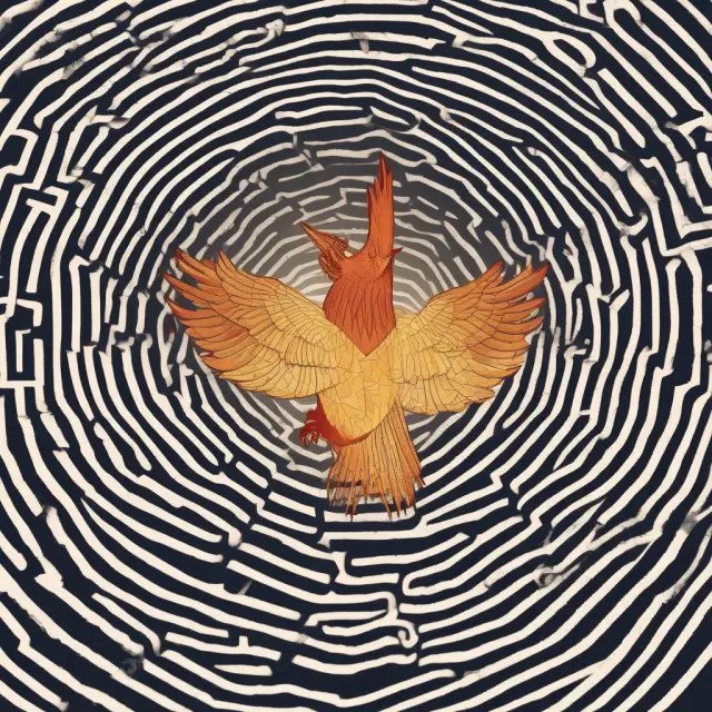 Knowledgeable Phoenix guiding a small business owner in an intricate maze of insurance policies for comprehensive coverage.