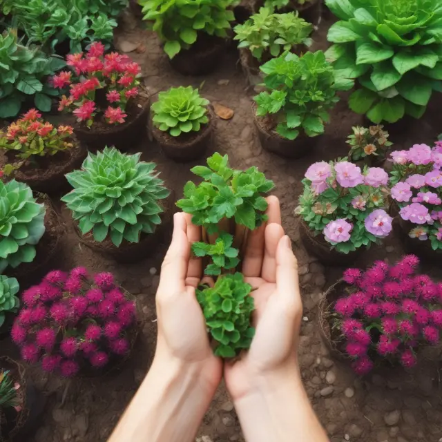 A flourishing garden symbolizing a marketing strategy with diverse customer acquisition strategies as seeds, distribution channels as soil, and successful advertising campaigns as blooming flowers