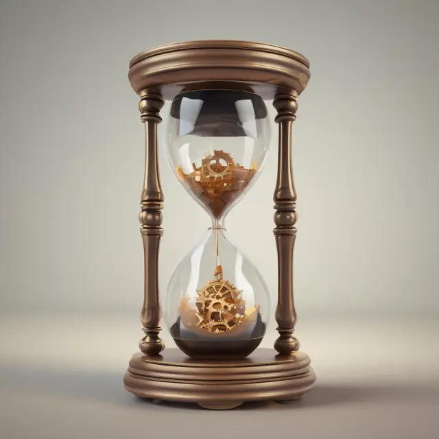 Hourglass with turning globe and gears, representing Business Process Outsourcing
