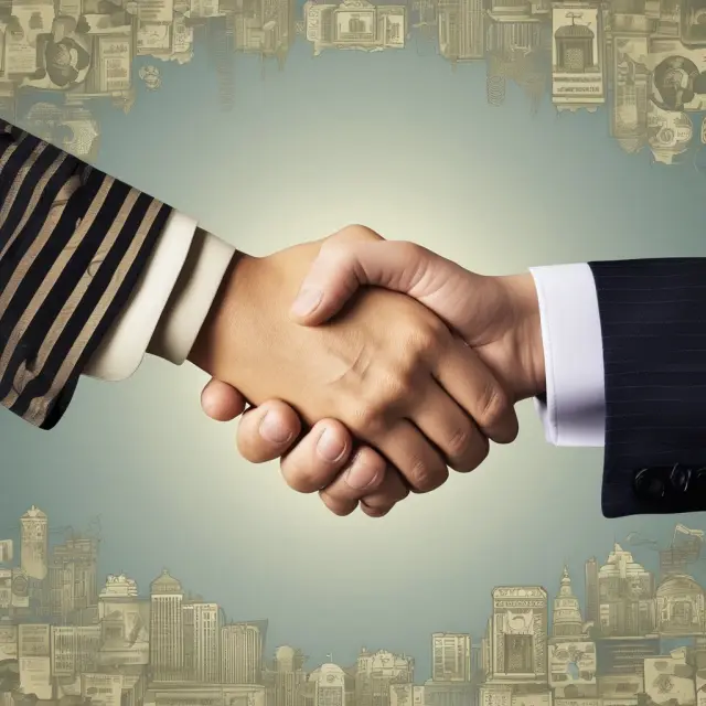 A golden handshake symbolizes the relationship between a small business and the government, highlighting the benefits and complexities of B2G contracts.