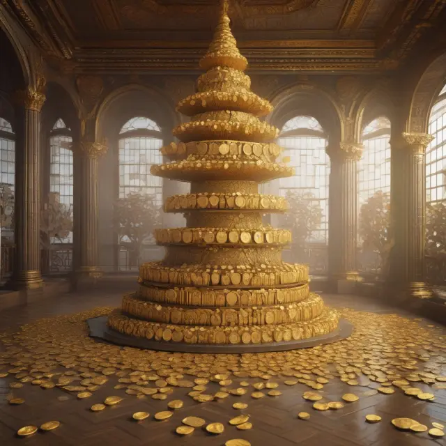 Golden market cap scale with coins symbolizing shares and a counterweighted balance displaying outstanding shares