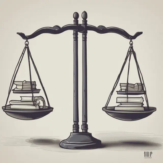A balanced scale with assets and liabilities on one side (book value), while the other side represents market value based on investor sentiment