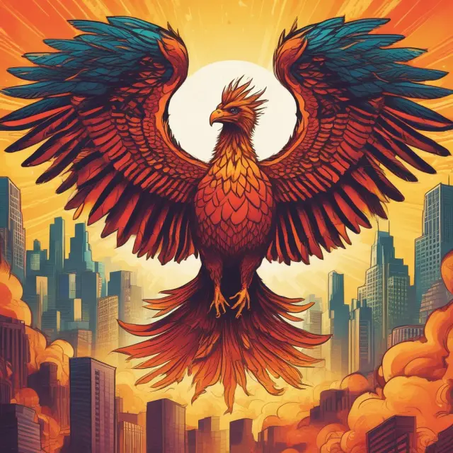An image of a majestic phoenix, symbolizing a corporation