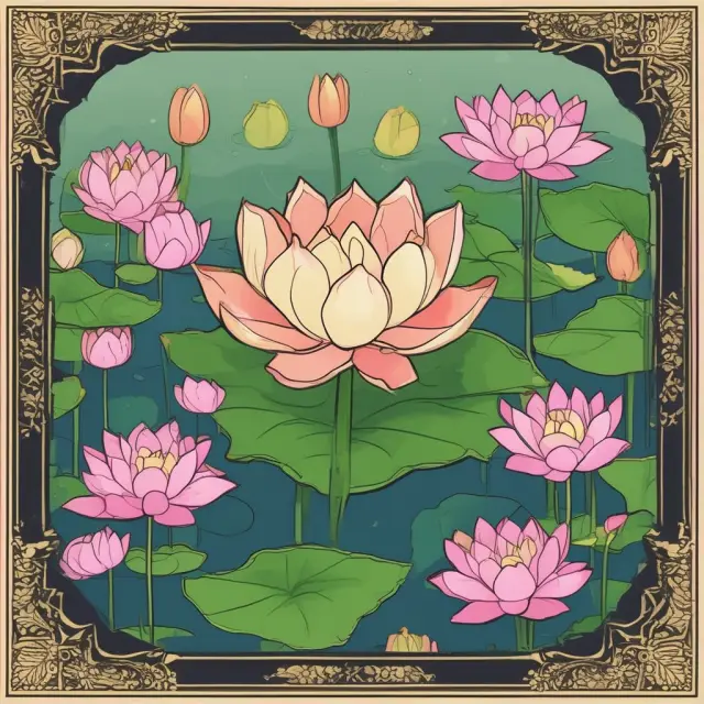 An image of a lotus blooming in a pond symbolizing business expansion amidst contracting economic waters, representing the dynamic nature of the business cycle