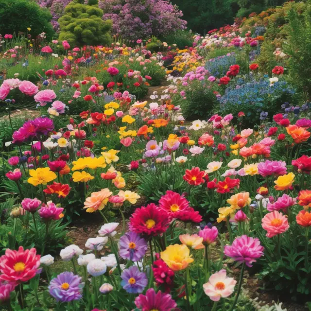 Vibrant garden displaying various flowers symbolizing common tax-deductible business expenses: advertising, education, legal fees, rentals, and more.