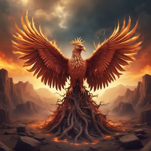 Phoenix rising from ashes with subscription model, platform business, AI, ML, and blockchain elements