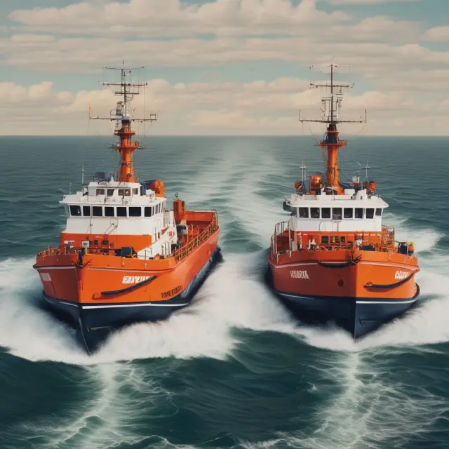 Two lifeboats symbolize cross-purchase and entity-purchase agreements navigating choppy waters, showcasing their differences in partnership connections.