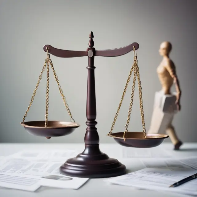 Scale balancing business interests (represented by weights) and tax considerations, with lawyers and accountants working together in the background.