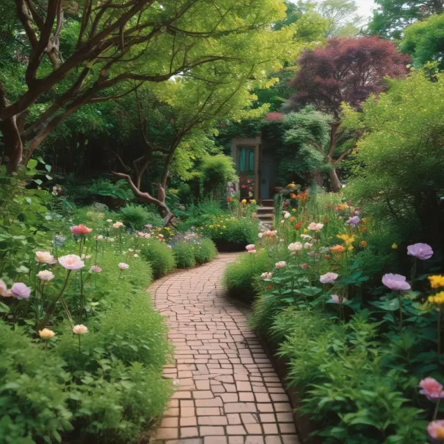 Investor tending to a garden filled with dip-blooms representing buying opportunities