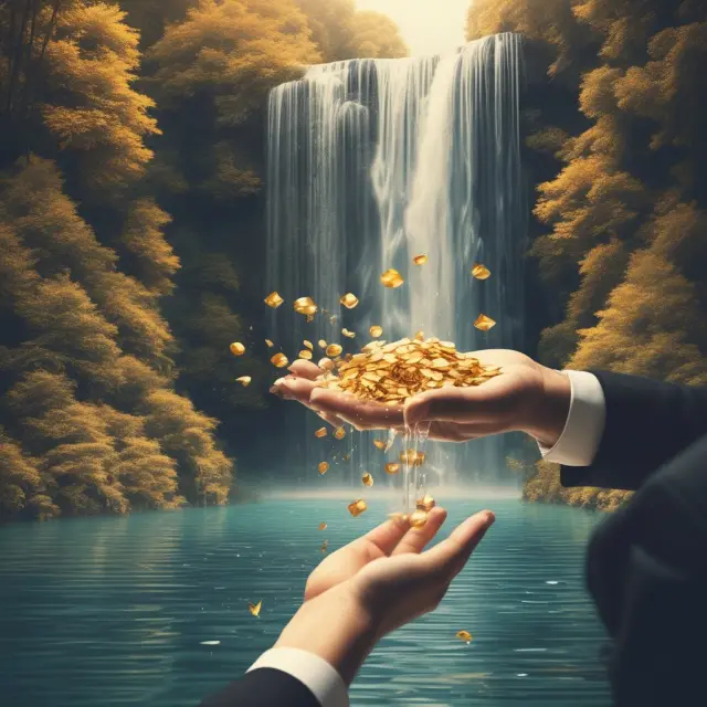 Golden shares cascade down as shareholders release them to the company for buyback, enhancing the value of remaining shares.