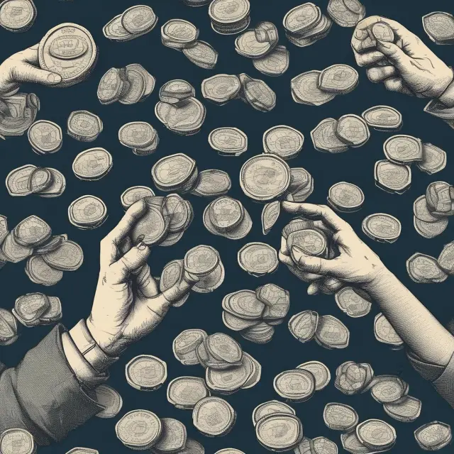An illustration of two hands releasing coins representing dividends and shares for buybacks, emphasizing the choice between a steady income stream and stock value growth