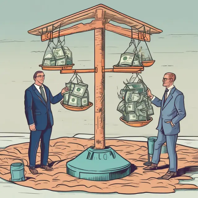 A pair of scales representing an investor