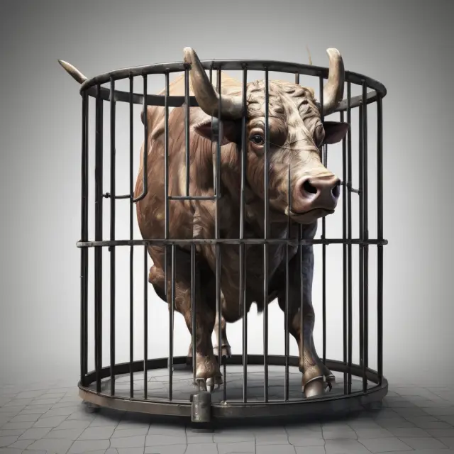 A bull breaking free from a chart illustrates a successful price breakout against resistance levels