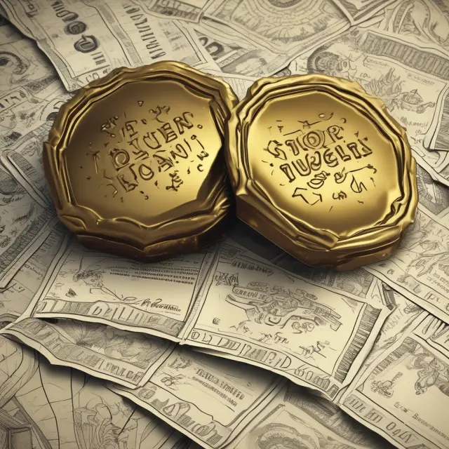 A golden ticket floating on a river of stock prices, triggered by buy stop orders.