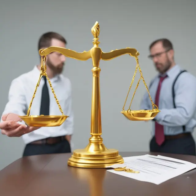 An investor, represented by a wise figure, balances risk with opportunity as they create a new position through a buy-to-open order