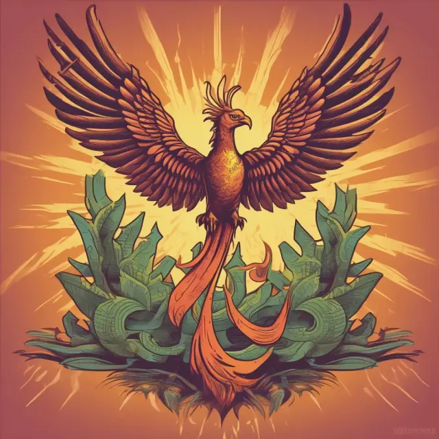 Phoenix emerging from two parts of a dollar sign, representing C corporation