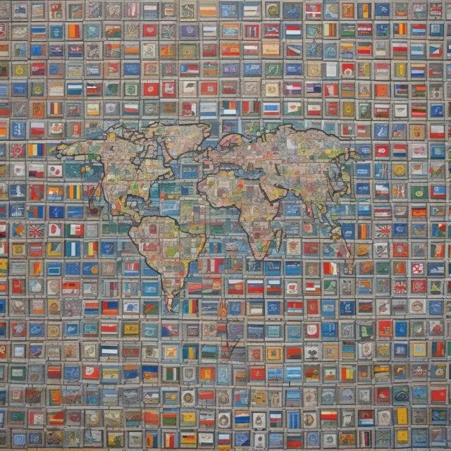 A global map with chartered accountants representing each country holding up their flags