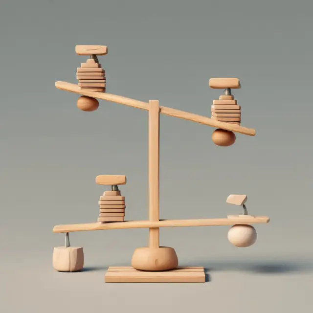 Seesaw representing inconsistent investment growth, emphasizing the limitations of CAGR