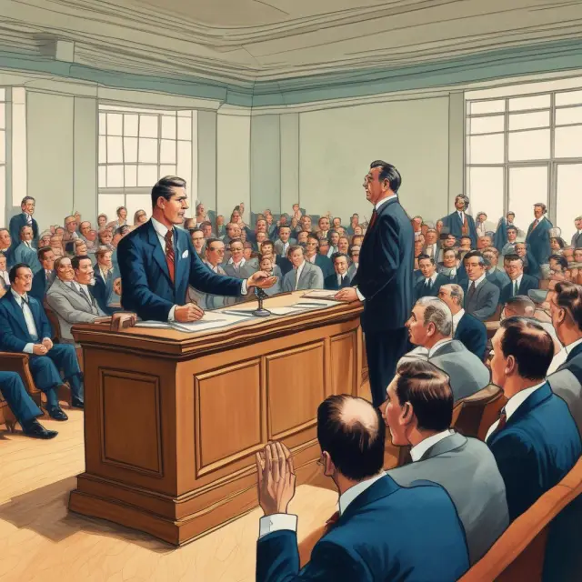 Scene of bidders and an auctioneer interacting during a call auction to determine securities