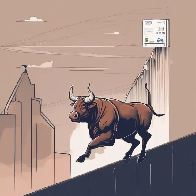 Bull figure holds call option ticket as asset chart ascends; long call option profits