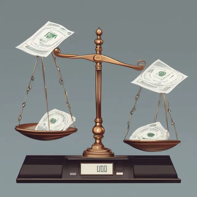 Image of a balance scale showing canceled checks and digital records for comparison as symbols of past and future financial proof of payment