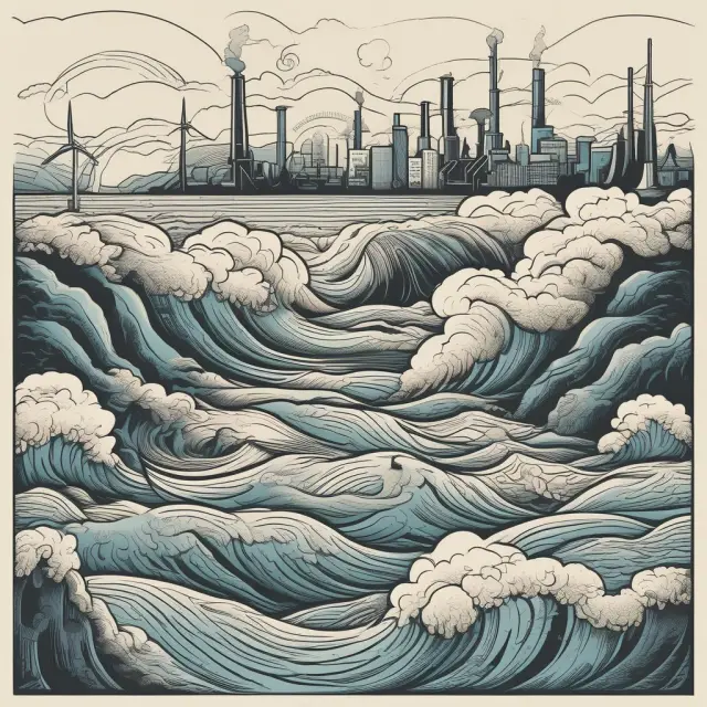 A dynamic image depicting business cycles ebbing and flowing, affecting industry landscapes and capacity utilization rates