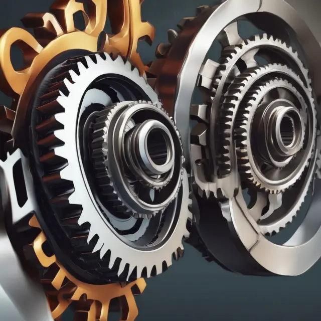 Gears of various industries turning at varying speeds, representing differing capacity utilization rates