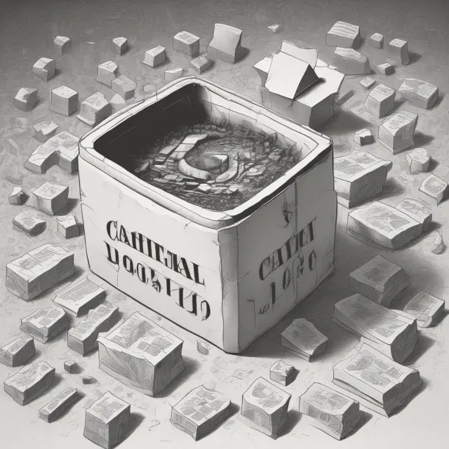 Time capsule bursting open, revealing the transformation of Capital IQ into S&P Capital IQ from 1999 to 2016