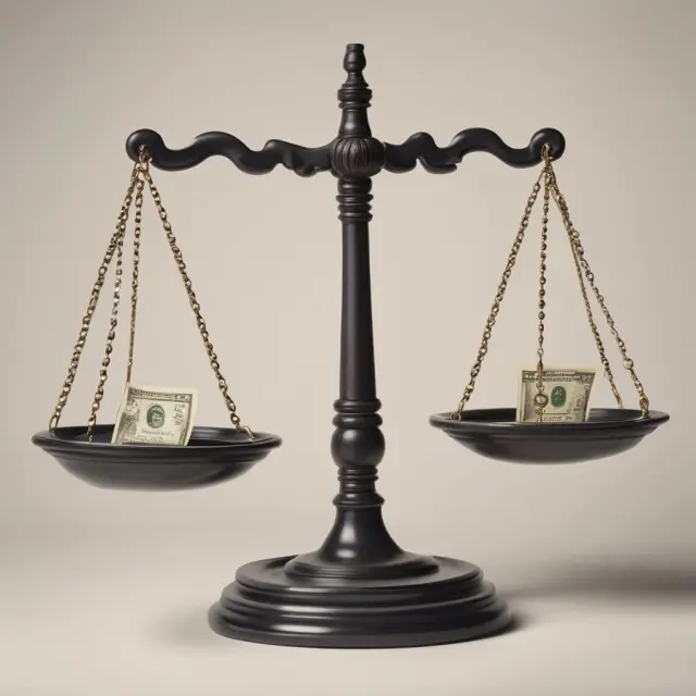 Scale weighing capital gains against losses, with carryforwards as connecting links