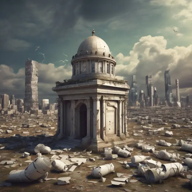 Imagery of a vault filled with time capsules labeled 