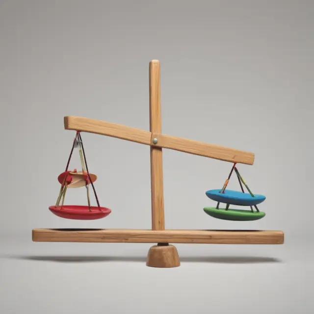 Seesaw with two scales: one for the current account and another for the capital account, depicting their interconnectedness.