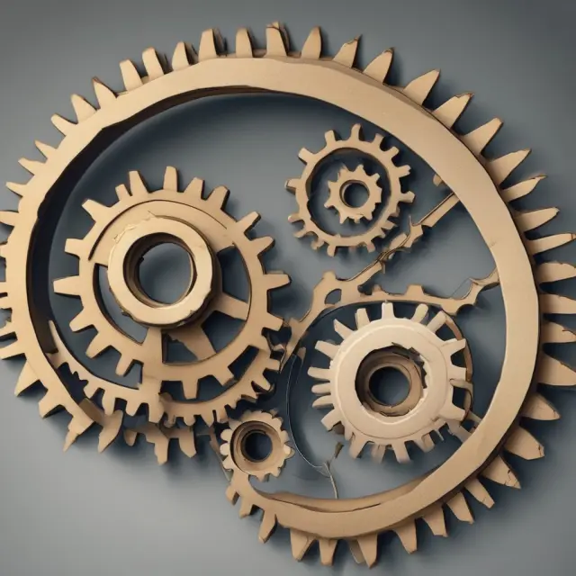 Interconnected gears illustrating a comparison of Companies A and B