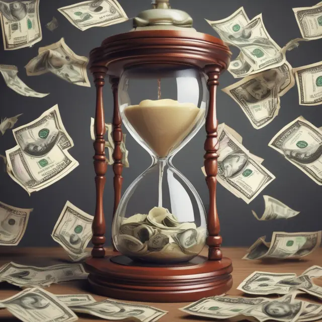 Capital Expenditures transitioning into Operating Expenses represented by a flow through an hourglass, highlighting the difference between long-term investments and day-to-day costs.