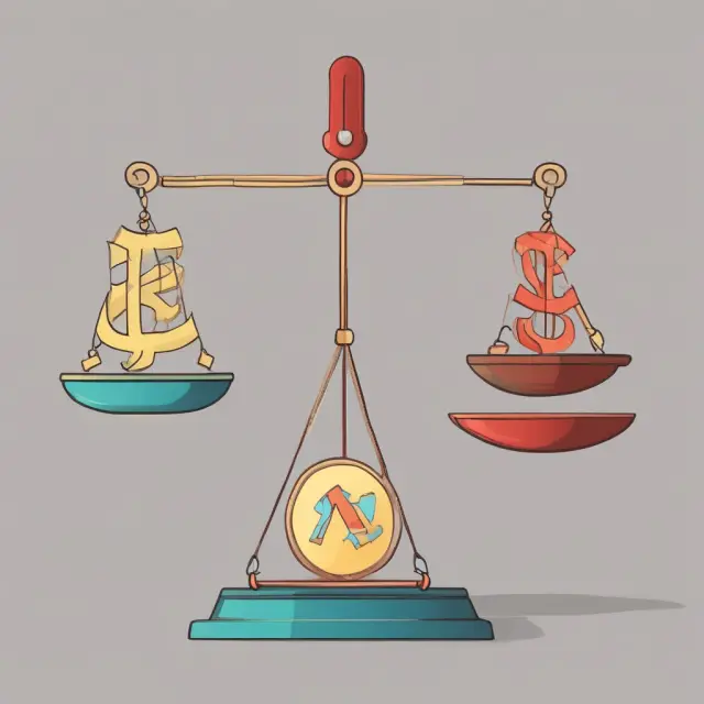 Scales representing capital gains tax rates for short-term and long-term investments, with weights differing based on income levels