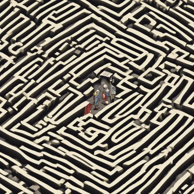 An investor carefully navigates a complex maze, employing strategies such as tax-loss harvesting and long-term holding to minimize capital gains taxes.