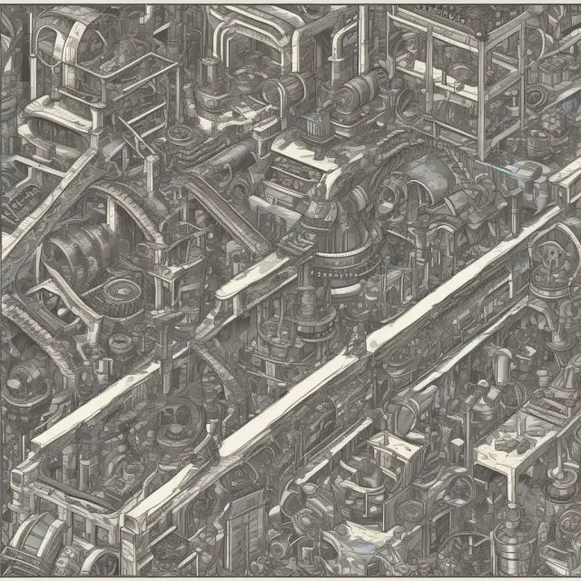 A bustling capital goods assembly line showcasing the intricate process of manufacturing and producing various types of fixed and durable assets for modern industries