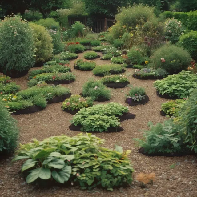 A lush garden blooming with economic ideas, nurtured by the profit motive (gold coins) and private property rights (seedlings)