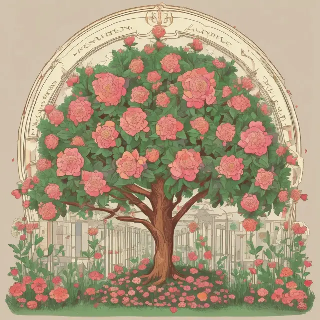 Capitalization table represented as a garden filled with different equity ownership flowers: common shares, preferred shares, warrants, convertible securities, and stock compensation grants.