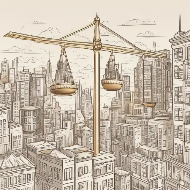 Golden scale weighing net operating income against current market value to determine the capitalization rate.