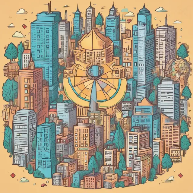 A kaleidoscape with various metrics including cap rates, IRR, ROI, and CoC swirling around a real estate investment property