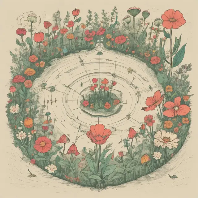 A beautiful garden with blooming flowers representing capitalized software development costs and weeds symbolizing non-capitalizable expenses
